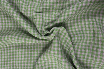 Homestead Gingham - Laundered Pure Linen Collection - Lime
