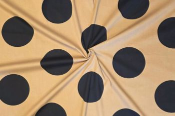 Mega Moon Polka - Black - Stretch Cotton Poplin