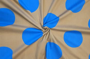 Mega Moon Polka - Marine - Stretch Cotton Poplin