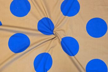 Mega Moon Polka - Royal - Stretch Cotton Poplin