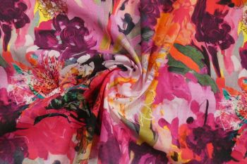 Petals In Pose - Cerise - Cotton Pure Lawn