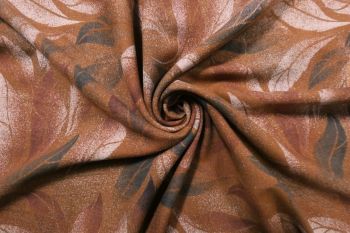 Mystical Leaves - Copper - 100% Wool Crepe