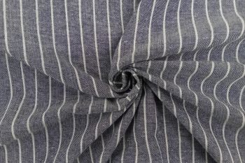 Aston Pinstripe - Linen Rayon Chambray - Navy