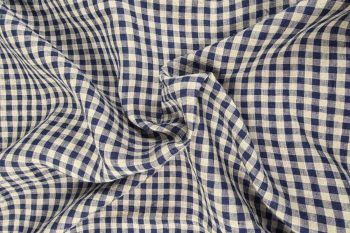 Homestead Gingham - Laundered Pure Linen Collection - Navy