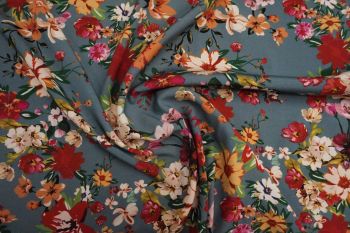 Ocean Floral - Viscose Challis Lawn