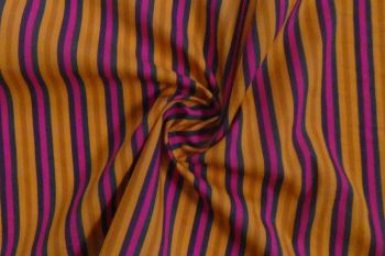 Fiery Stripes - Flame Orange - Cotton Pure Lawn