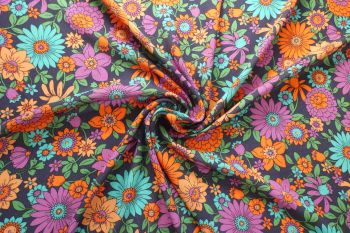 Zinnia Garden - Rayon Crinkle
