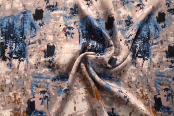 Ink Wash - Cobalt - Organic Rayon Gemma Sateen
