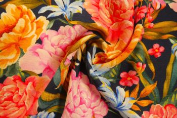 Floral Paradise - Soft Rayon Honeycomb Crepe 