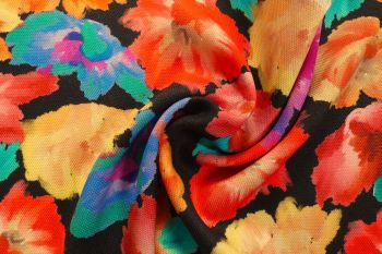 Tropical Punch - Soft Rayon Honeycomb Crepe 
