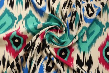 Contemporary Ikat - Fuchsia - Viscose Challis Lawn