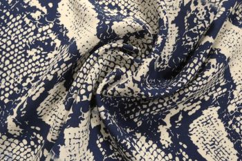 Reptile Texture - Navy - Viscose Challis Lawn