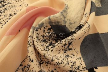 Shifting Shapes - Pink - Viscose Challis Lawn
