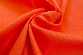 Harvard - Organic Linen Viscose Chambray Plains - Tangerine
