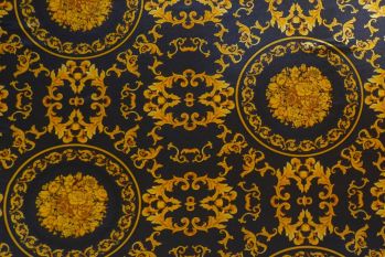 Glass Velour - Regal Medallions - Black