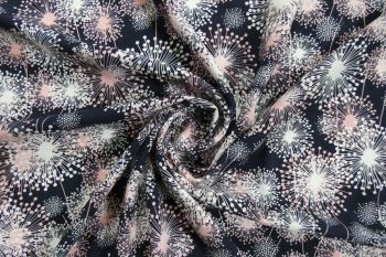 Starry Canopy - Navy - Viscose Challis Lawn