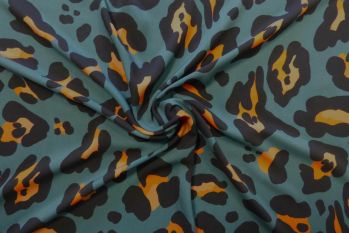 Pantherine Quartz - Teal - Viscose Challis Lawn