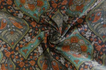 Persian Motif - Rust - Viscose Satinized Twill