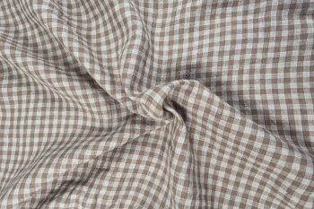 Homestead Gingham - Laundered Pure Linen Collection - Putty