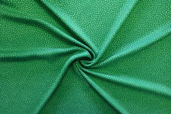 Raining Dots - Emerald Viscose Challis Lawn