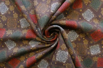 Retro Stamps - 100% Wool Crepe