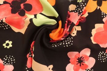 Rhythmic Petals - Viscose Challis Lawn