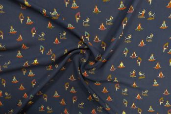 Shantini Yoga - Navy - Viscose Challis Lawn