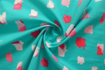 The Painter's Palette Collection - Brushstroke Block - Aqua - Cotton Pure Lawn