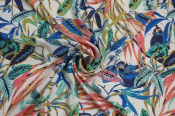 Squirrel Monkeys - Sapphire - Viscose Rickardi Lawn