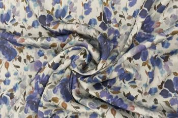 Periwinkle Heirloom - Sandwashed Silk-Mix Soft Satin Twill
