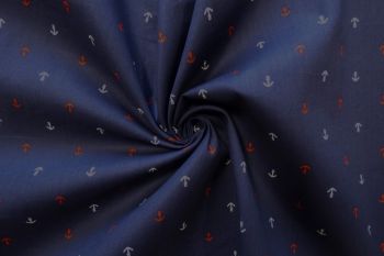 Weighing Anchor - Navy - Cotton Poplin