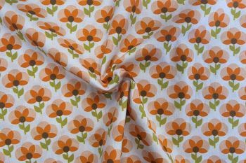 Sun-kissed Retro - Tangerine - Cotton Pure Lawn