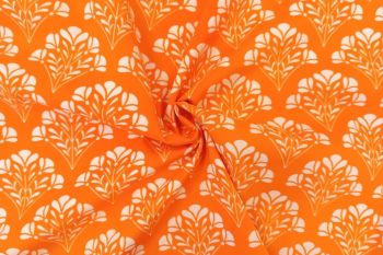 Tangerine Deco Fan - Cotton Pure Lawn