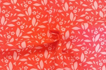 Whispering Leaves in Coral & Blush - Cotton Pure Lawn