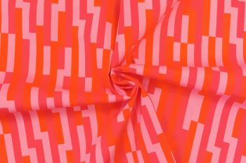 Graphic Maze - Coral & Rose - Cotton Pure Lawn