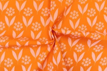 Peach & Apricot Allium - Cotton Pure Lawn