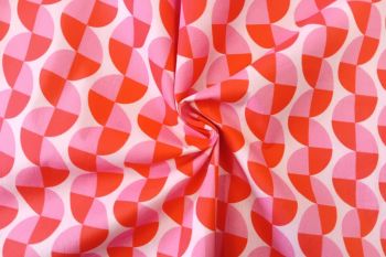 Space Age Ribbon - Pink & Orange - Cotton Pure Lawn