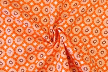 Symmetric Meadow Apricot - Cotton Pure Lawn