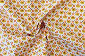 Atomic Bud - Orange & Olive - Cotton Pure Lawn