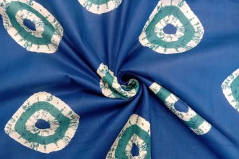 Celestial Eye - Ink Blue - Cotton Lawn Hand-Dyed Block Print