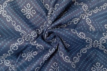 Bandhani Bloom - Ink Blue - Cotton Lawn Hand-Dyed Block Print