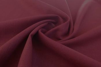 Oxford - Oeko-Tex Sustainable Linen-Mix Chambray Plains - Wine